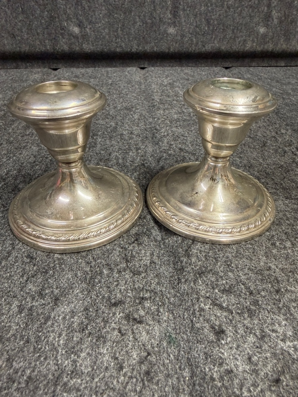 La Pierre Sterling Vintage Pair of Silver Decorative Candle Holders
